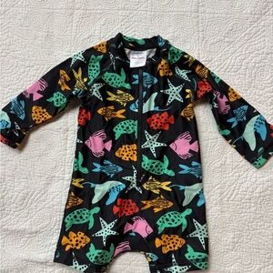 EUC Hanna Andersson Multicolor Sea Life Swimsuit (12mo)